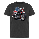 Motorcycle With USA Flag - Tshirt - heather black