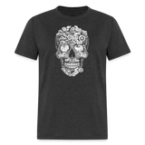 Biker Pumpkin Skull - Tshirt - heather black