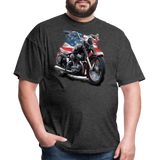 Motorcycle With USA Flag - Tshirt - heather black