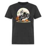 Halloween Skull Riding Motorcycle - Tshirt - heather black