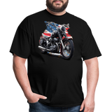 Motorcycle With USA Flag - Tshirt - black