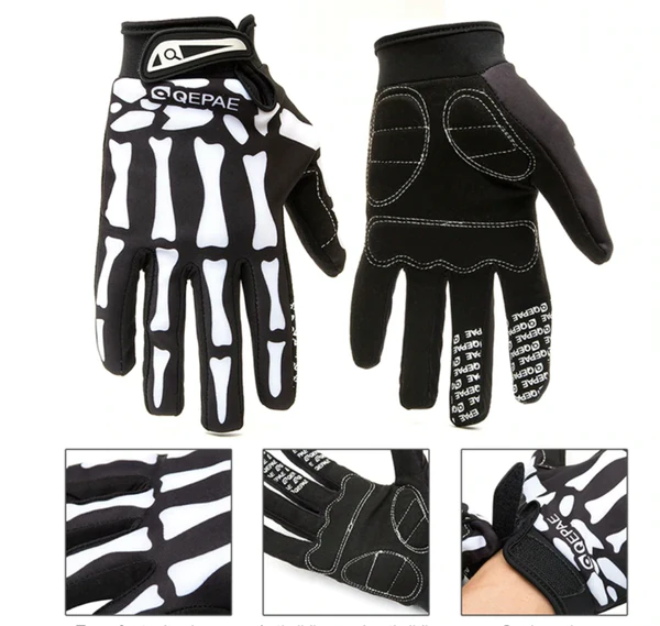 skelett handschuhe motorrad Mens Full Finger Skeleton Gloves – The Skull Crew